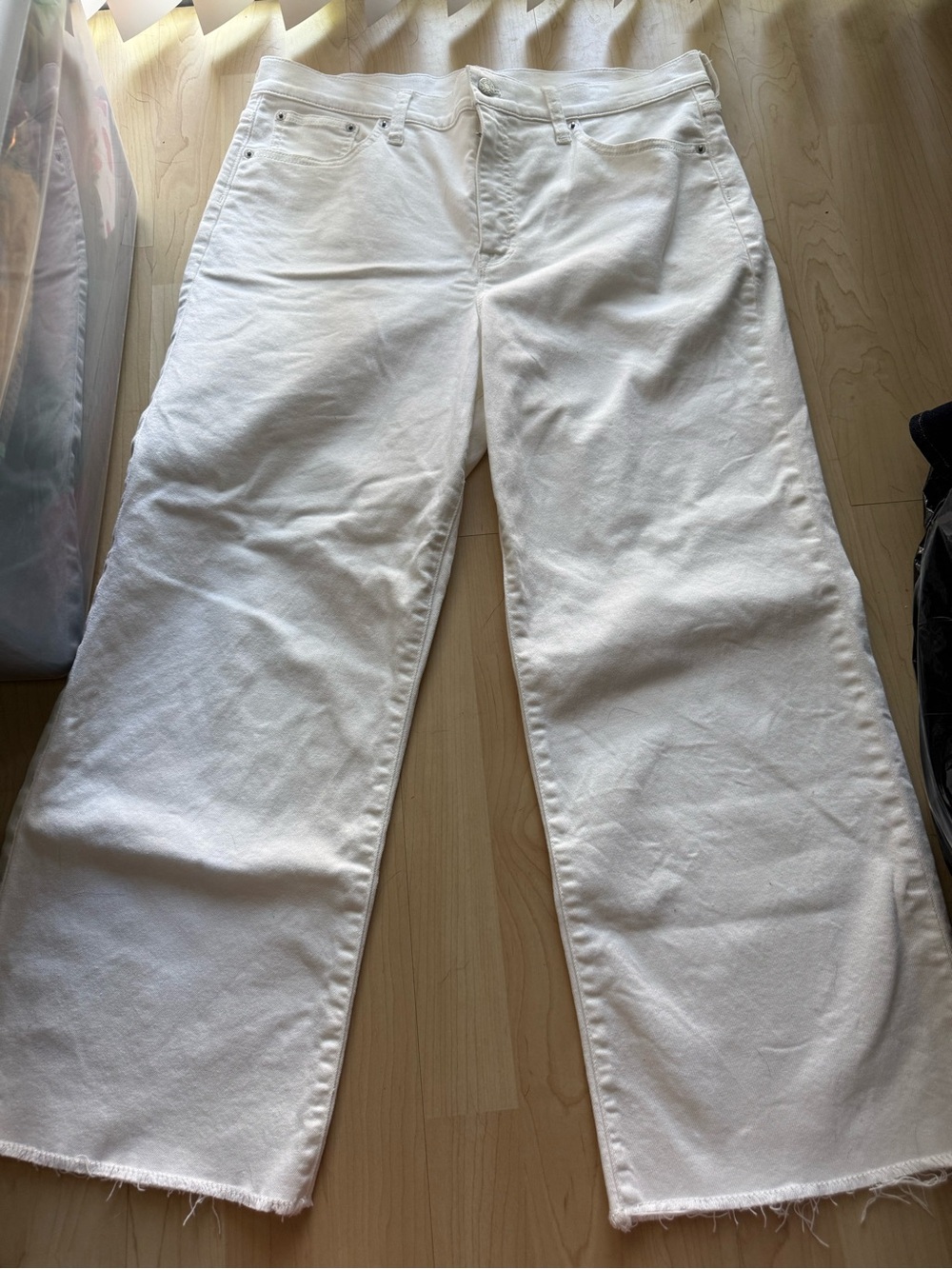 J. Crew White Wide-Leg Jeans